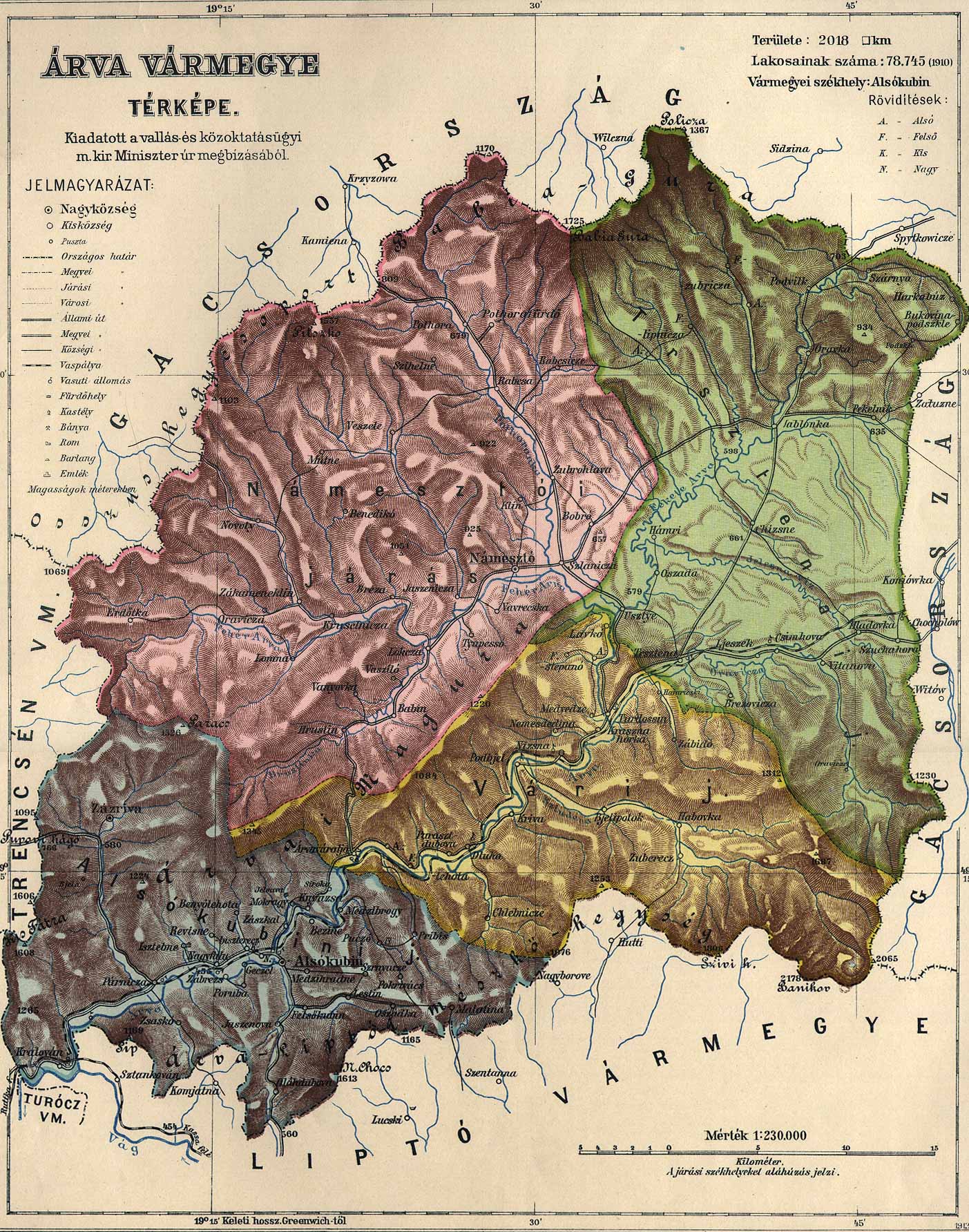 Mapa Orawy - 1913 r.