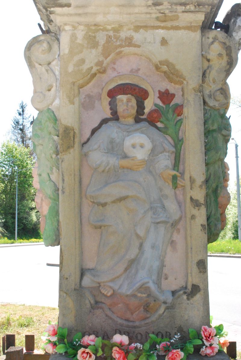 Św. Rozalia - płaskorzeźba, cokół figury św. Jana Nepomucena, Jabłonka, 1752 r., fot. R. Ciok